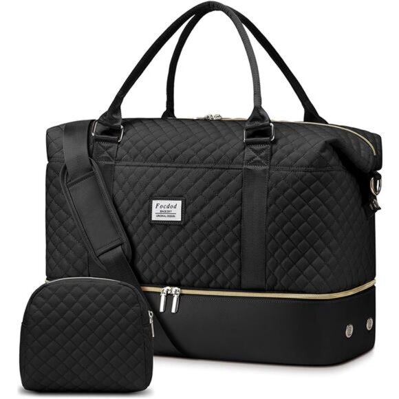 Travel Weekender Duffle Bags for Women: Overnight Bags with Shoe Compartment - Picture 1 of 6